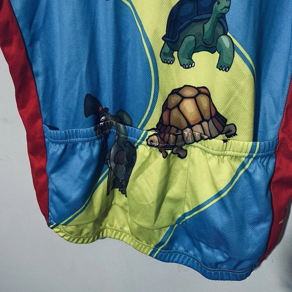 Peak 1 Sports Cycling Jacket Short Sleeves Zip Up Pockets Elastic Band Sz L
